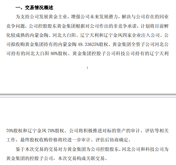 中金黄金,控股股东拟注入资产