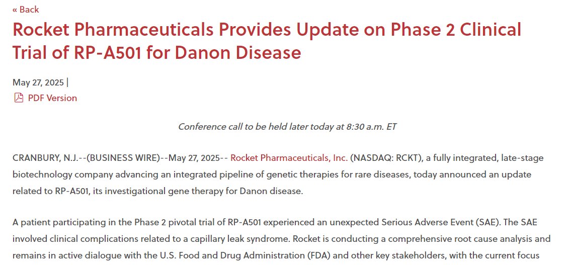 被FDA叫停基因疗法试验 Rocket Pharma股价盘中暴跌逾60%