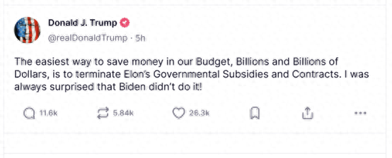 马斯克和特朗普彻底决裂 特斯拉市值一夜蒸发逾万亿