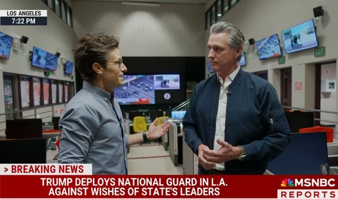 美媒:加州州长透露,美政府部署国民警卫队前其曾与特朗普通话,但未被告知此事