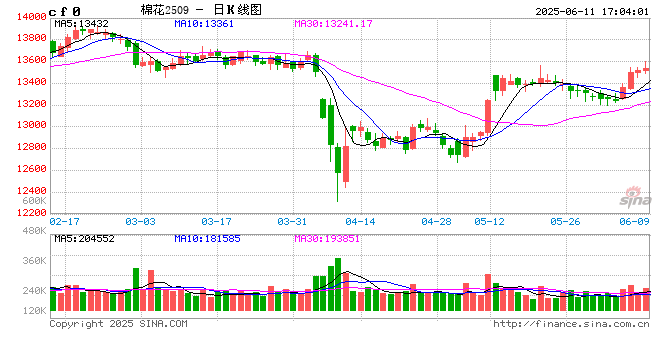 郑棉震荡偏强 触及2个月高点