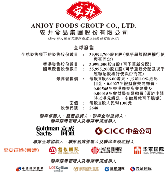 安井食品启动招股，7月4日香港上市，景林、厚生资本等参与基石投资