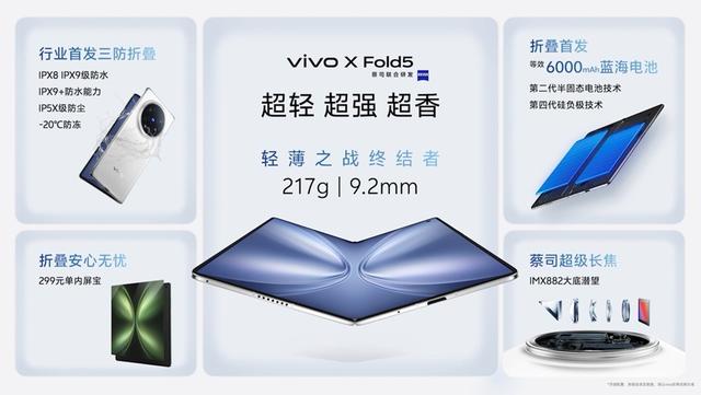 vivo X Fold5发布:能和苹果生态互补的三防大折叠手机