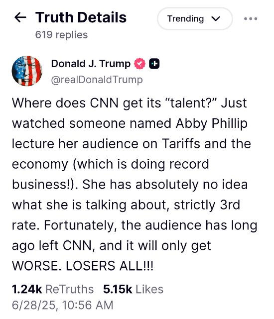 特朗普：CNN记者三流水平 全是失败者