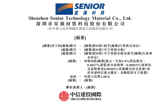星源材质，递交IPO招股书，拟赴香港上市 | A股公司香港上市