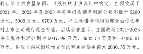 业绩连亏未止，庄园牧场再添新忧