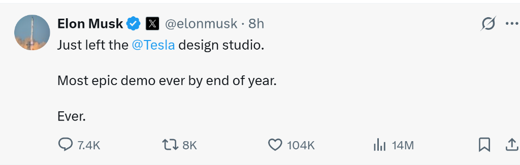 下一代擎天柱要来了？马斯克：年底会有“史诗级震撼”的演示