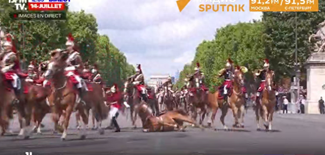 接连发生“马匹失控”事故，法国国庆节阅兵式出现尴尬一幕