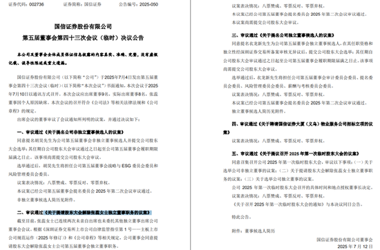 罢免！国信证券
