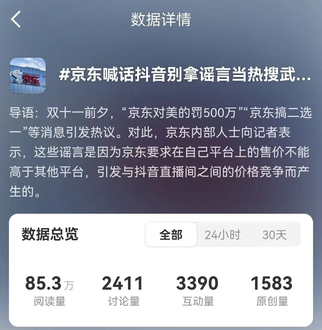 刘强东走向巅峰,京东双11创造历史,拿下行业第一