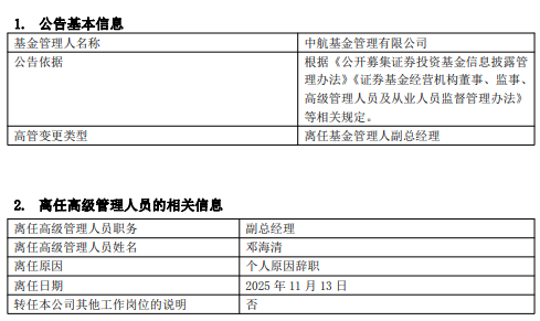 邓海清告别中航基金 加盟千亿银行系中加基金任双首席