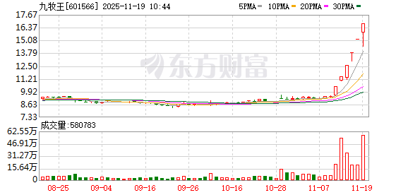 九牧王连收6个涨停板