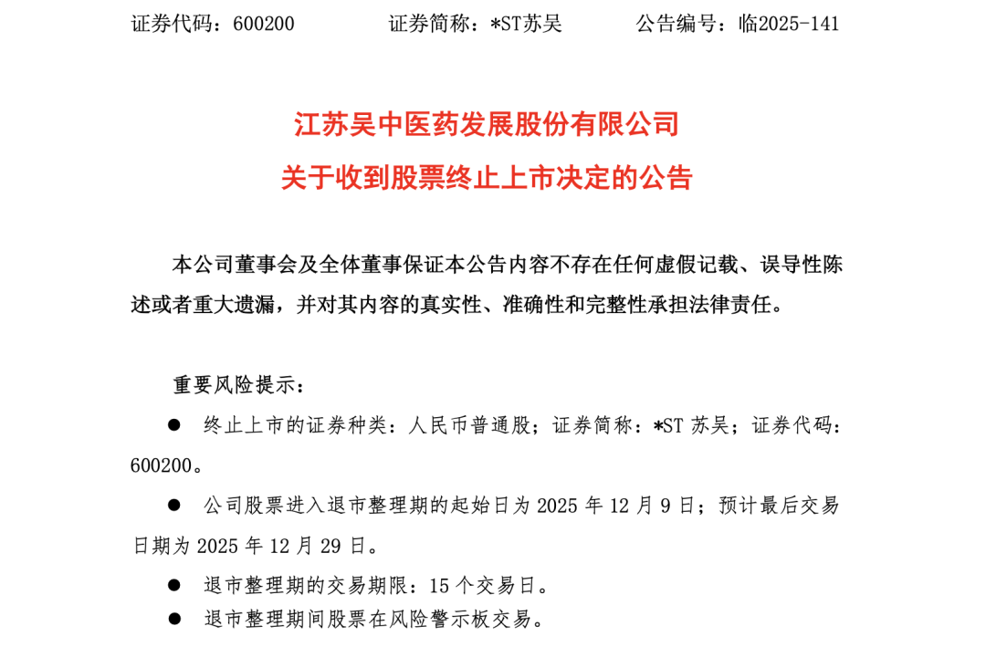 宣布了!600200,终止上市!影响6万多股民