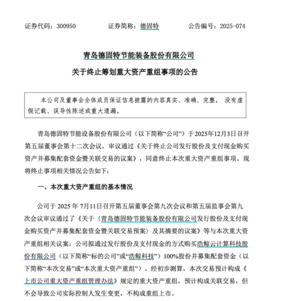 300950，重大重组终止！近1个多月暴跌44%